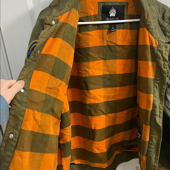 Alaskan Hardgear Duluth Waxed Canvas Men’s Green Coat Jacket Size XL 9/11 Badge - Picture 5 of 9